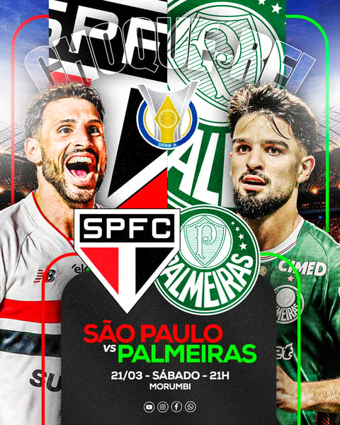 FLYER ESPORTIVO FUTEBOL BRASILEIRÃO SÃO PAULO vs PALMEIRAS