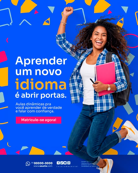 ESCOLA DE IDIOMAS SOCIAL MEDIA PSD EDITÁVEL 1