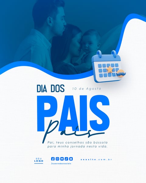 DIA DOS PAIS AGOSTO SOCIAL MEDIA POST EDITÁVEL FEED