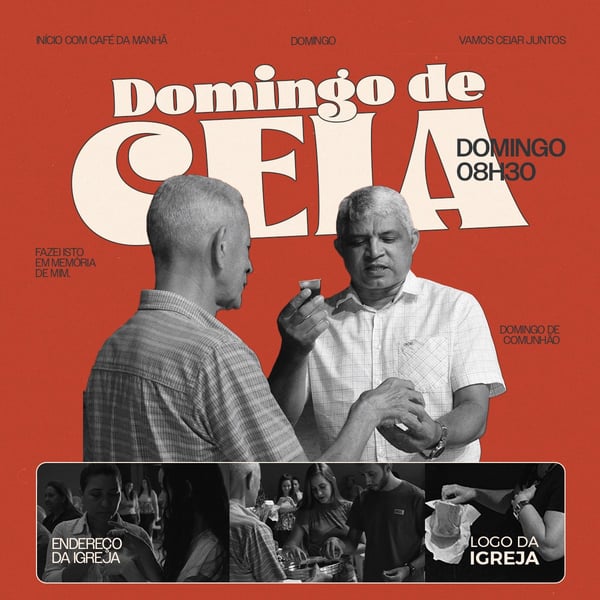 CULTO DE CEIA DOMINGO PSD EDITÁVEL