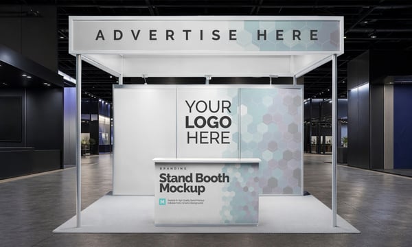 ESTANDE DE FEIRA COMERCIAL PSD EDITÁVEL MOCKUP