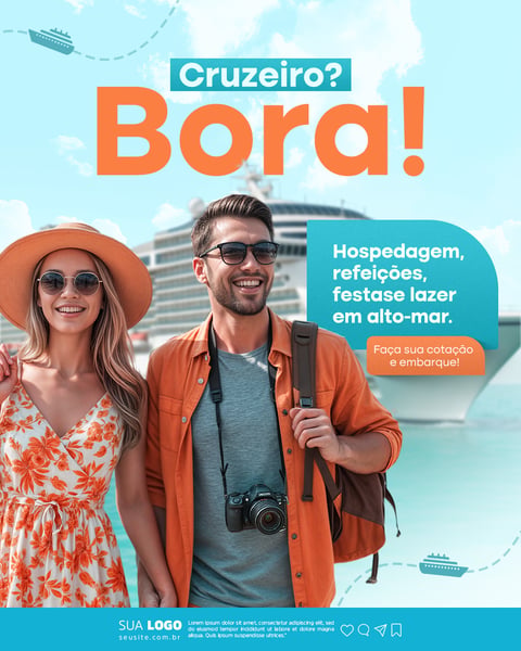 Agência de Viagens Turismo Social Media PSD Editável