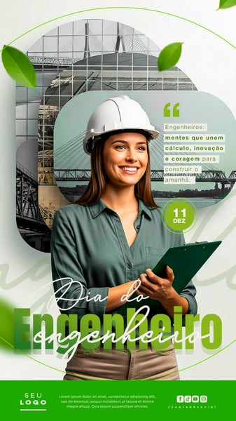 DIA DO ENGENHEIRO 11 DE DEZEMBRO STORY SOCIAL MEDIA PSD EDITÁVEL 4