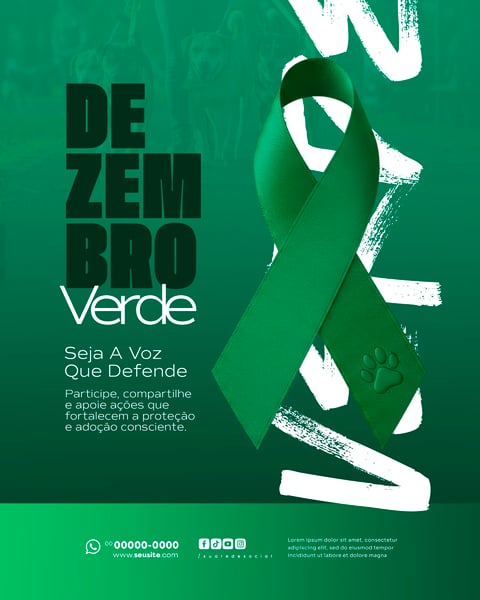 DEZEMBRO VERDE CAMPANHA DE COMBATE AO ABANDONO E OS MAUS-TRATOS DE ANIMAIS SOCIAL MEDIA PSD EDITAVEL (2)