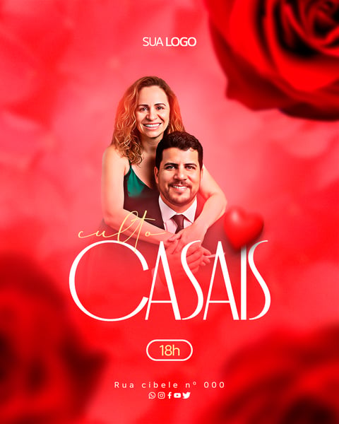 FLYER GOSPEL CULTO DE CASAIS PSD