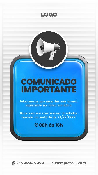 SOCIAL MEDIA PARA AVISOS E COMUNICADOS - AZUL