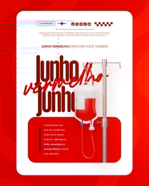 JUNHO VERMELHO CAMPANHA DE DOAÇÃO DE SANGUE CAMPANHA DE SAÚDE SOCIAL MEDIA FEED