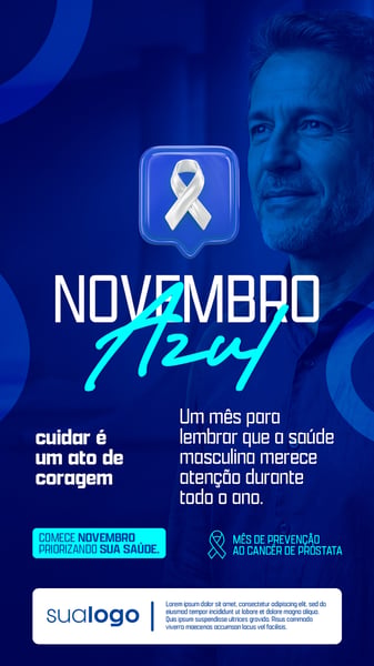 NOVEMBRO AZUL MÊS DE COMBATE AO CÂNCER DE PRÓSTATA SOCIAL MEDIA STORIES PSD EDITÁVEL 1