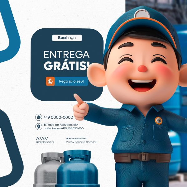 GÁS ENTREGA GRÁTIS SOCIAL MEDIA POST FEED