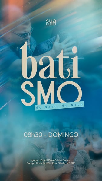 FLYER GOSPEL BATISMO STORY - PSD