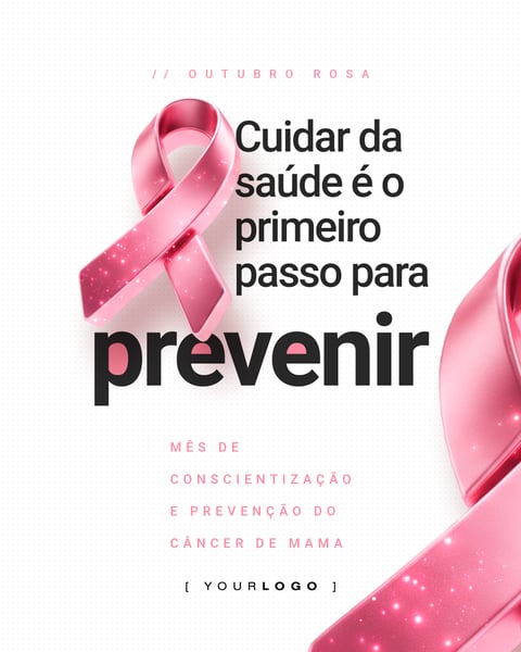 OUTUBRO ROSA SAÚDE PREVENIR SOCIAL MEDIA PSD EDITÁVEL