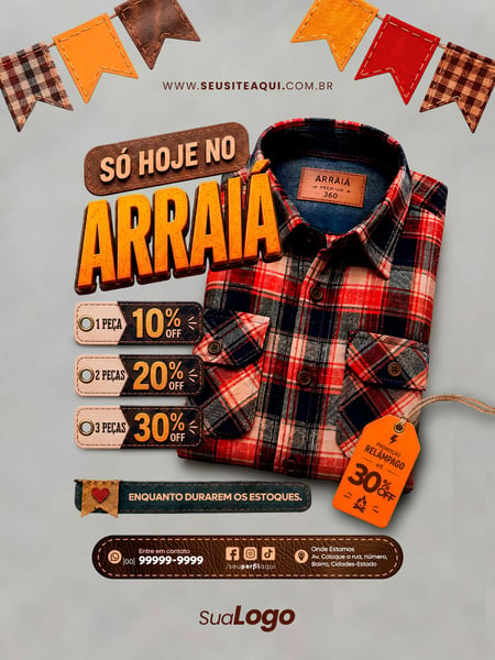 POST FEED FESTA JUNINA SÃO JOÃO SOCIAL MEDIA TEMPLATE PSD EDITÁVEL 24