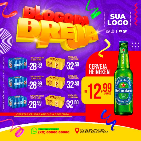 ENCARTE BLOCO DA BREJA CARNAVAL EDITÁVEL
