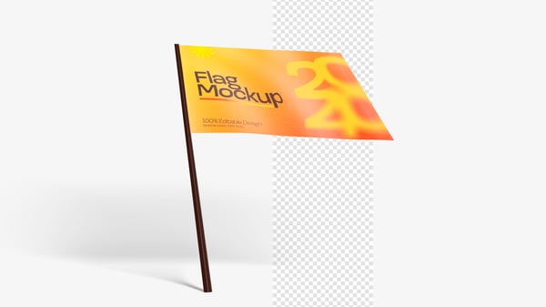 MOCKUP BANDEIRA 3D REALISTA FLAG POLÍTICA ADESIVO PSD EDITÁVEL 19