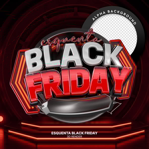 Selo 3D Esquenta Black Friday PNG