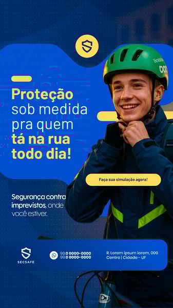 SEGURO PARA DELIVERYS PROTEÇÃO NA MEDIDA PARA QUEM TA NA RUA SOCIAL MEDIA STORY
