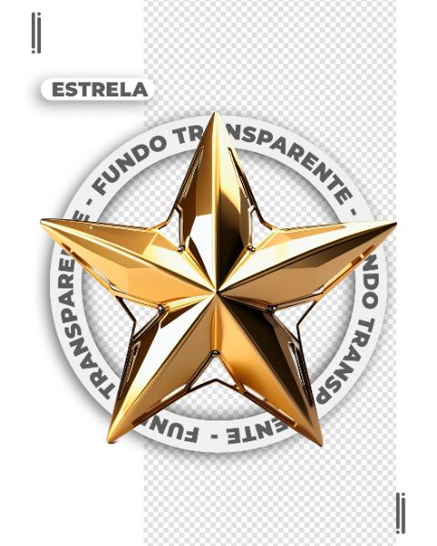 ESTRELA DOURADA | FELIZ ANO NOVO | IMAGEM SEM FUNDO | PNG | PSD EDITÁVEL