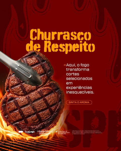 COLEÇÃO CHURRASCARIA 1 SOCIAL MEDIA PSD EDITÁVEL
