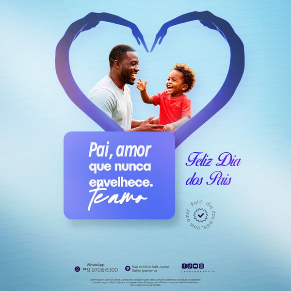 FELIZ DIA DOS PAIS FLYER SOCIAL MEDIA PSD EDITÁVEL