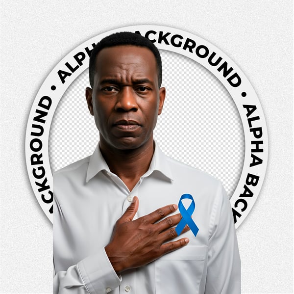 HOMEM NEGRO COM UMA FITA AZUL DE NOVEMBRO AZUL 3