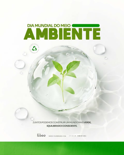 DIA MUNDIAL DO MEIO AMBIENTE NATUREZA SOCIAL MEDIA PSD EDITÁVEL