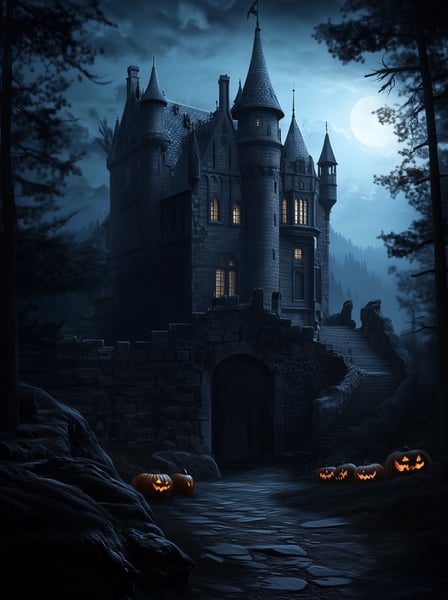 IMAGEM DE UM CASTELO MAL ASSOMBRADO HALLOWEEN