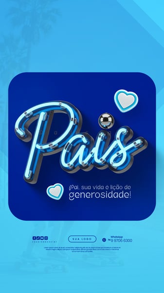 DIA DOS PAIS AGOSTO PAI  FLYER SOCIAL MEDIA PSD EDITÁVEL 13