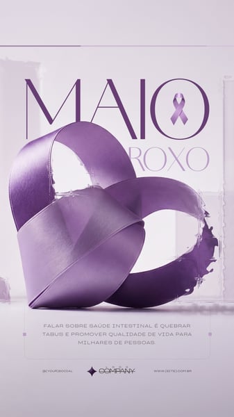 Maio Roxo CONSCIENTIZAÇÃO DOENÇAS INFLAMATÓRIAS INTESTINAIS SOCIAL MEDIA PSD EDITÁVEL 1 story