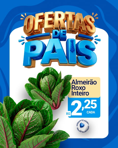 FLYER OFERTAS DIA DOS PAIS ALMEIRÃO ROXO PSD EDITÁVEL