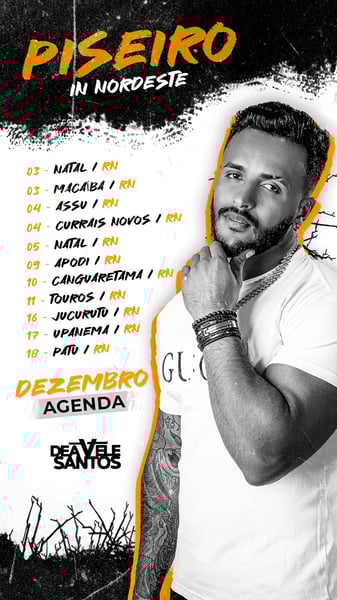 FLYER ARTISTA PISEIRO AGENDA DE SHOWS STORIES