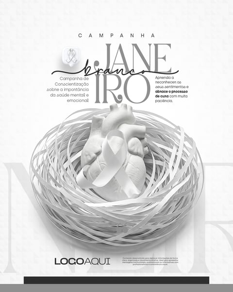 JANEIRO BRANCO CONSCIENTIZAÇÃO CORAÇÃO FITA SOCIAL MEDIA FLYER PSD EDITÁVEL