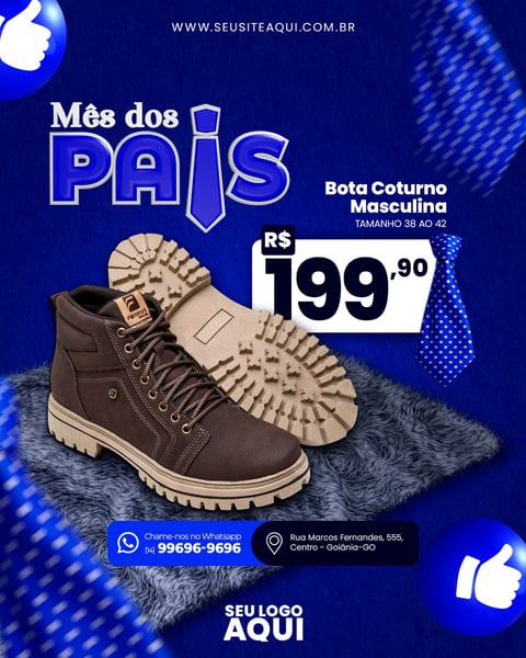 POST - FELIZ DIA DOS PAIS - BOTA MASCULINA