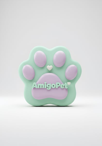 UM SELO 3D EM FORMATO DE PATINHA DE CACHORRO ESCITO AMIGO PET 10