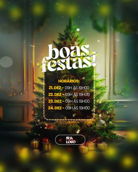 FELIZ NATAL 25 DE DEZEMBRO AVISO INFORME HORÁRIO COMUNICADO SOCIAL MEDIA PSD EDITÁVEL