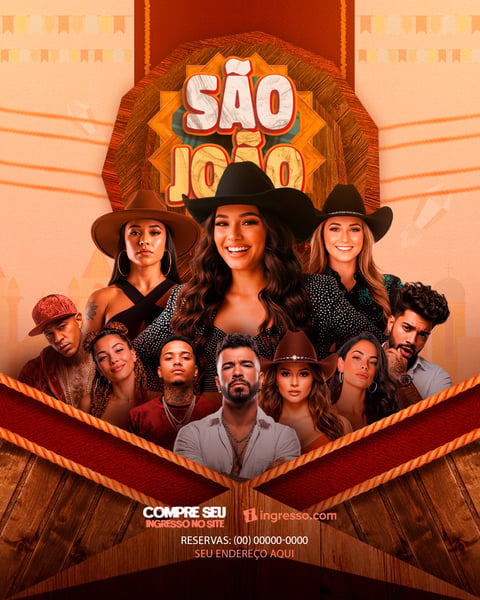 FLYER PARA FESTAS E EVENTOS TEMA SÃO JOÃO 02