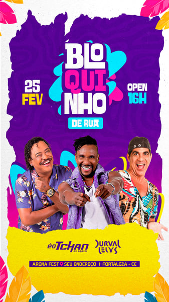 IEP FLYER CARNAVAL 2025, ARTISTAS E EVENTOS, BLOCO DE CARNAVAL, STORY 2