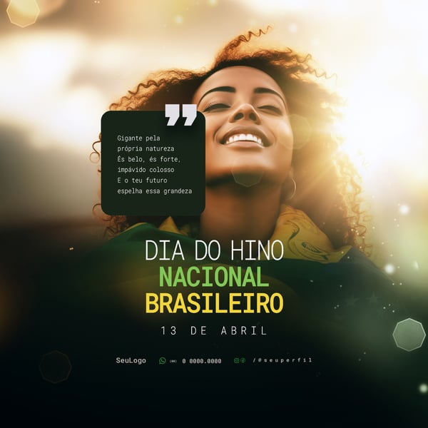 JPU DIA DO HINO NACIONAL BRASILEIRO 13 DE ABRIL SOCIAL MEDIA POST PSD TEMPLATE 2