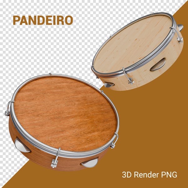 UND PANDEIRO 3D RENDER PNG PARA COMPOSIÇÃO (14)