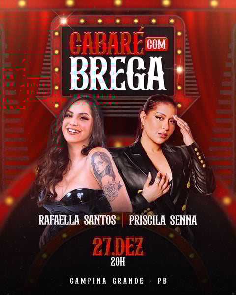FLYER PARA EVENTO PSD EDITÁVEL FEED CABARÉ COM BREGA