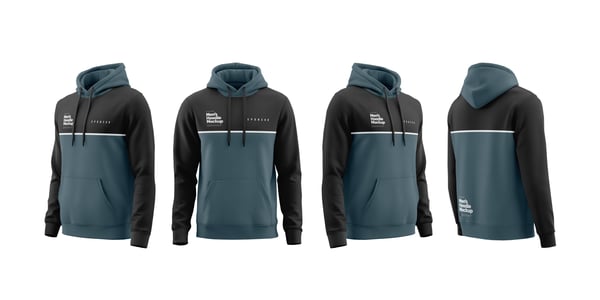 QUATRO VISÕES DE MOLETOM PSD EDITÁVEL MOCKUP