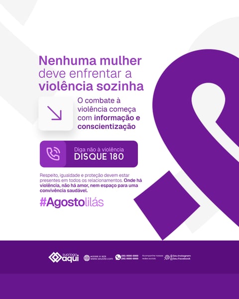 Social Media Campanha Agosto Lilás