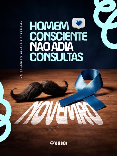 NOVEMBRO AZUL CONSCIENTIZAÇÃO SOCIAL MEDIA FLYER PSD EDITÁVEL