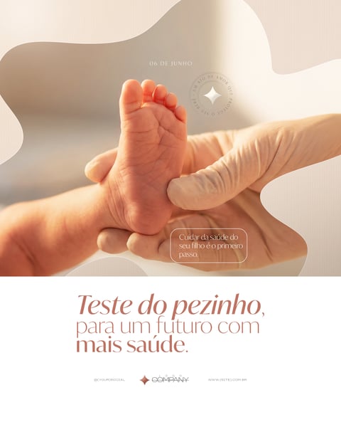 Teste do Pezinho Exame Neonatal Saúde do Bebê Social Media PSD Editável 4