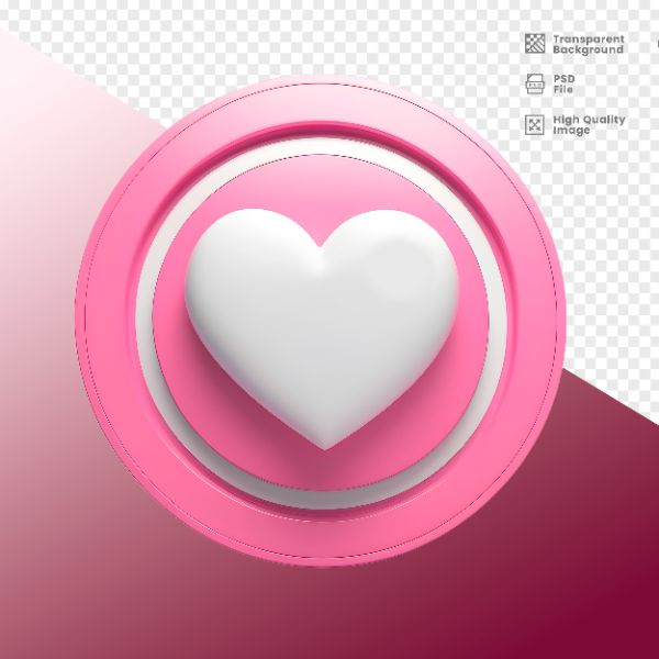 ELEMENTO PARA COMPOSIÇÃO DE CÍRCULO ROSA E CORAÇÃO BRANCO