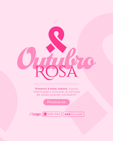 Postagem Social Media Campanha de Conscientização Contra o Câncer de Mama - Outubro Rosa