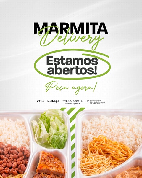 MARMITA DELIVERY CARDÁPIO E PROMOÇÃO SEMANAL SOCIAL MEDIA PSD EDITÁVEL 3