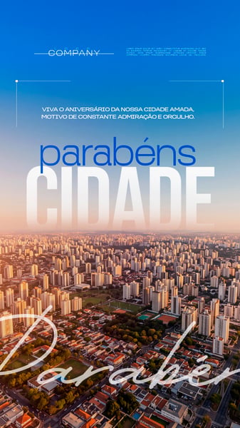ANIVERSÁRIO DA CIDADE PANORAMA URBANO SOCIAL MEDIA FLYER PSD EDITÁVEL STORY