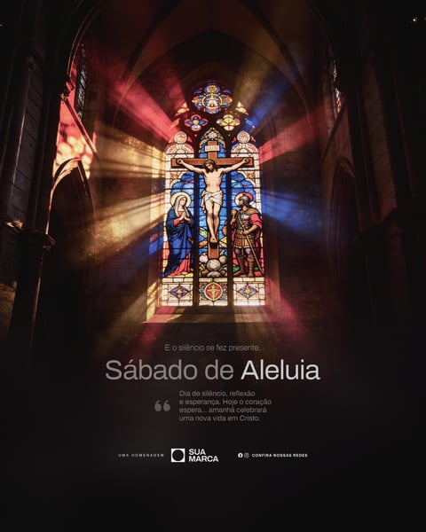 Sábado de Aleluia Ressurreição de Jesus Cristo Social Media PSD Editável