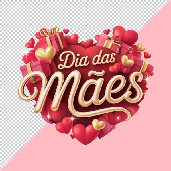 SELO 3D DIAS DAS MÃES PNG SEM FUNDO