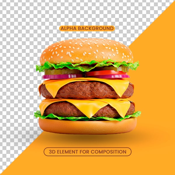 JRA HAMBURGUER SUCULENTO FUNDO TRANSPARENTE ALTA QUALIDADE